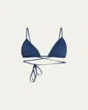 Anemos String Triangle Bikini Top In Navy