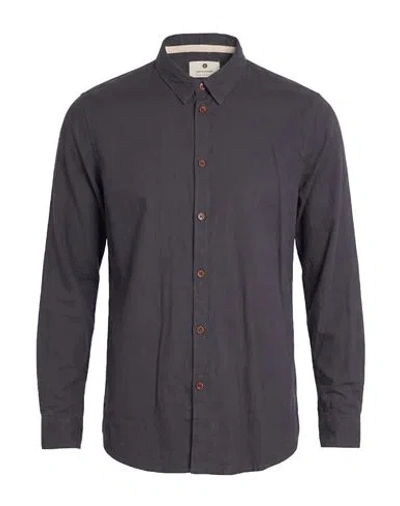 Anerkjendt Man Shirt Charcoal Size S Cotton, Linen In Gray