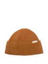 Anerkjendt Ribbed Cotton Beanie In Brown