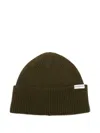 Anerkjendt Ribbed Wool Beanie In Green