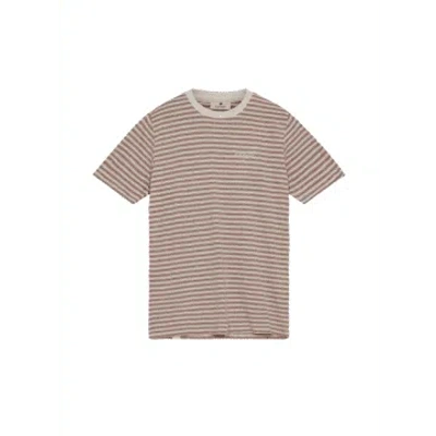 Anerkjendt Rod S/s Cotton/linen Stripe Tee In Cognac From In Pink