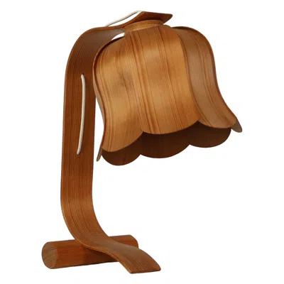 Pre-owned Aneta Scandinavian Modern Pine Wood Table Lamp By , 1970s, Sweden In Brown
