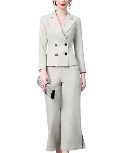 Anette 2pc Blazer & Pant Set In Gray