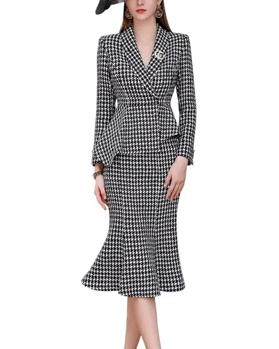 Anette 2pc Blazer & Skirt Set In Gray