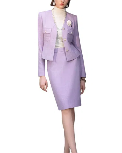 Anette 2pc Blazer & Skirt Set In Purple