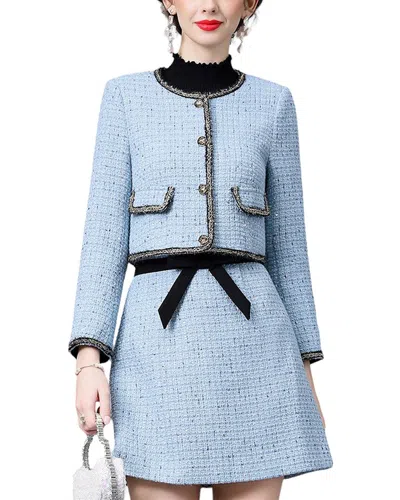 Anette 2pc Blazer & Skirt Set In Blue