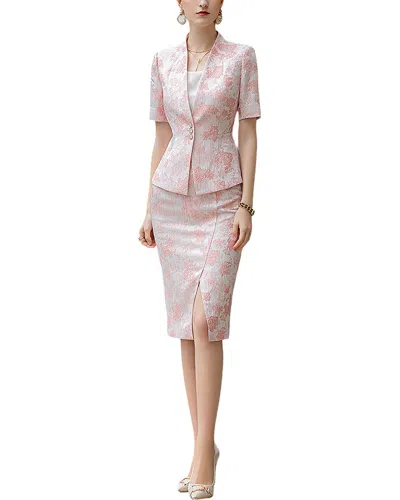Anette 2pc Blazer & Skirt Set In Pink