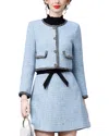Anette 2pc Blazer & Skirt Set In Blue