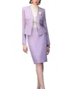 Anette 2pc Blazer & Skirt Set In Purple