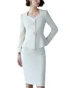 Anette 2pc Blazer & Skirt Set In White