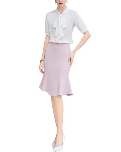 Anette 2pc Blouse & Skirt Set In Pink