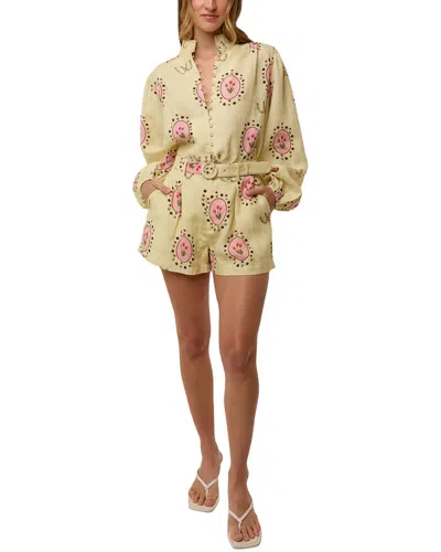 Anette 2pc Shirt & Short Set In Yellow
