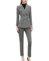 Anette 2pc Wool-blend Blazer & Pant Set In Grey
