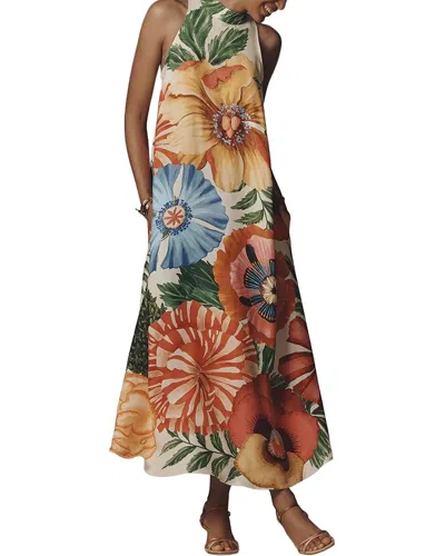 Anette Linen-blend Maxi Dress In Multi