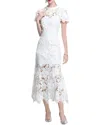 Anette Solid Midi Dress In White
