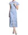 Anette Solid Midi Dress In Blue
