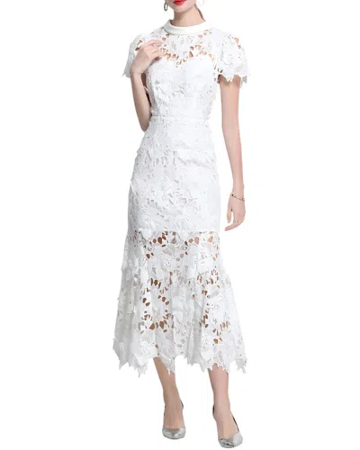 Anette Solid Midi Dress In White