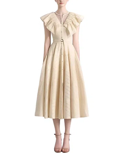 Anette Sleeveless Midi Dress In Neutral