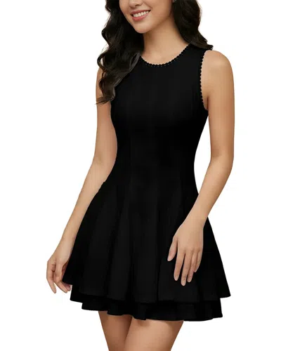 Anette Solid Mini Dress In Black