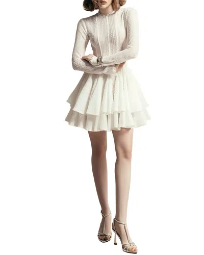 Anette Solid Mini Dress In White