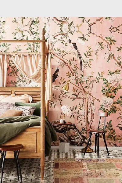 Anewall Chinoiserie Wallpaper In Pink