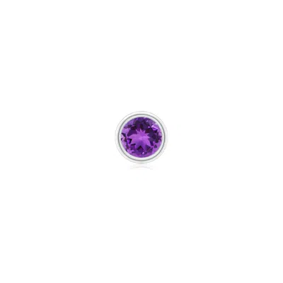 Angara 0.25 Ctw Bezel-set Amethyst Solitaire Stud Earring In Platinum/medium Dark Purple
