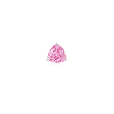 Angara 0.25 Ctw Claw-set Trillion Pink Sapphire Stud Earring In Platinum/baby Pink