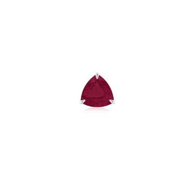 Angara 0.25 Ctw Claw-set Trillion Ruby Stud Earring In Platinum/dark Red