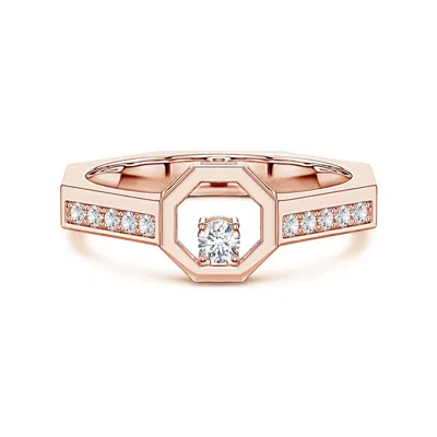Angara 0.25 Ctw Lab-grown Diamond Octagon Open Frame Men's Ring In Gold