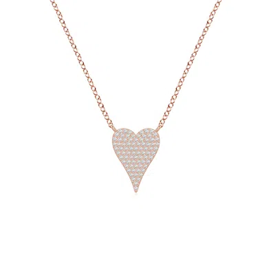 Angara 0.25 Ctw Pavé Lab-grown Diamond Elongated Heart Pendant In Gold