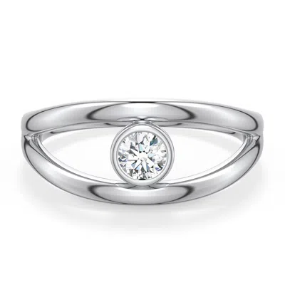 Angara 0.25 Ctw Round Diamond Bypass Split Shank Engagement Ring In Metallic