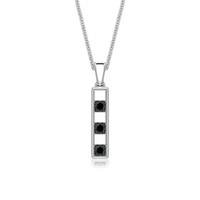 Angara 0.27 Ctw Enhanced Black Diamond Vertical Bar Men's Tag Pendant