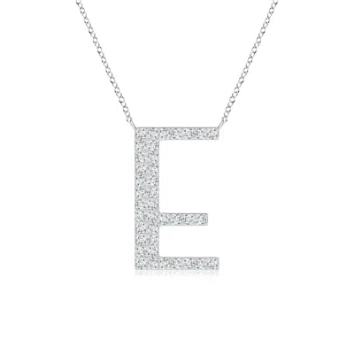 Angara 0.27 Ctw Modern Deco Diamond Capital "e" Initial Pendant In Metallic