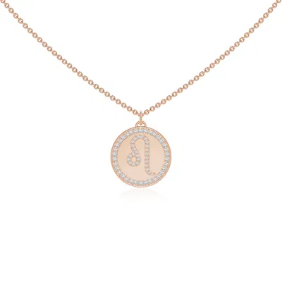 Angara 0.28 Ctw Diamond Leo Zodiac Sign Reversible Medallion Pendant In Gold