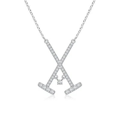 Angara 0.29 Ctw Lab-grown Diamond Polo-inspired Charm Pendant In Metallic