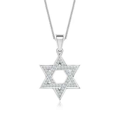 Angara 0.29 Ctw Pavé-set Diamond Men's Star Of David Pendant In Metallic