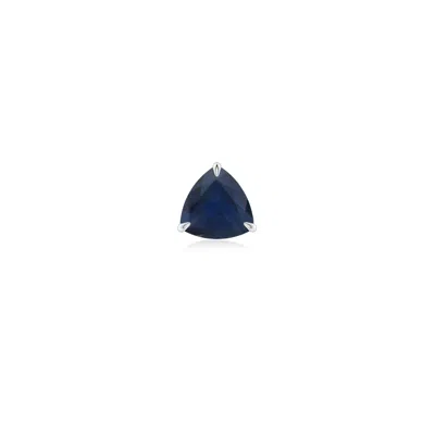 Angara 0.3 Ctw Claw-set Trillion Blue Sapphire Stud Earring In Platinum/dark Blue