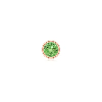 Angara 0.31 Ctw Bezel-set Tsavorite Solitaire Stud Earring In Rose Gold/light Green