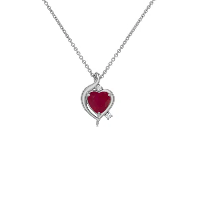Angara 0.31 Ctw Shell Style Heart Ruby Infinity Pendant In Red