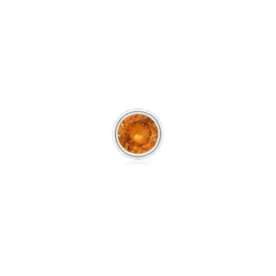 Angara 0.32 Ctw Bezel-set Spessartite Solitaire Stud Earring In Platinum/light Orange