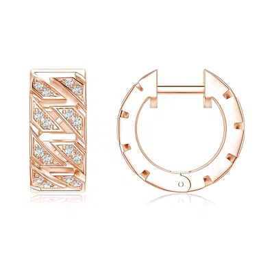 Angara 0.32 Ctw Pavé-set Diamond Men's Octagon-shaped Link Hoop Earrings In Gold