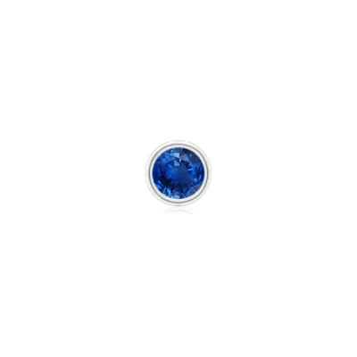 Angara 0.33 Ctw Bezel-set Blue Sapphire Solitaire Stud Earring In Platinum/medium To Rich Blue