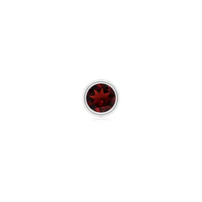 Angara 0.33 Ctw Bezel-set Garnet Solitaire Stud Earring In Platinum/medium Red