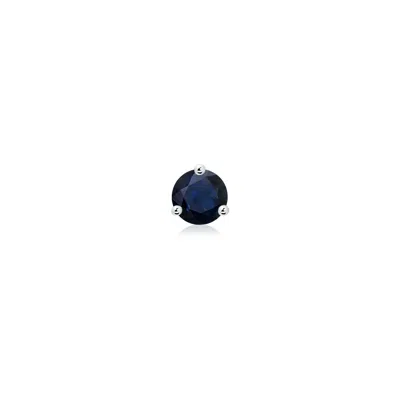 Angara 0.33 Ctw Martini-set Round Blue Sapphire Stud Earring In Platinum/dark Blue