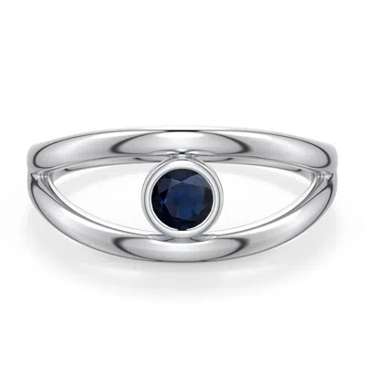 Angara 0.33 Ctw Round Blue Sapphire Bypass Split Shank Engagement Ring In Metallic