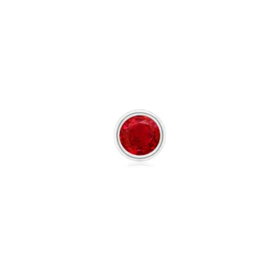Angara 0.34 Ctw Bezel-set Ruby Solitaire Stud Earring In Platinum/medium Red