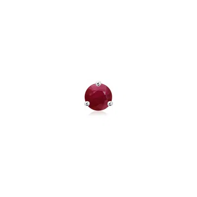 Angara 0.34 Ctw Martini-set Round Ruby Stud Earring In Platinum/dark Red