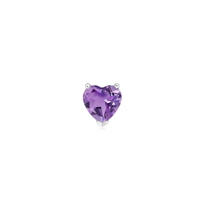 Angara 0.35 Ctw Amethyst Solitaire Heart Stud Earring In Platinum/light Purple