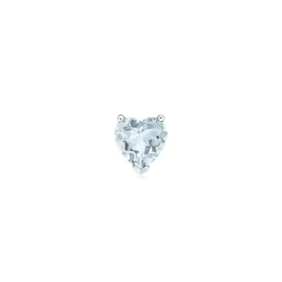 Angara 0.35 Ctw Aquamarine Solitaire Heart Stud Earring In Platinum/light Sky Blue