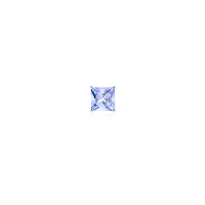 Angara 0.35 Ctw Classic Basket-set Square Tanzanite Stud Earring In Platinum/light Violet Blue